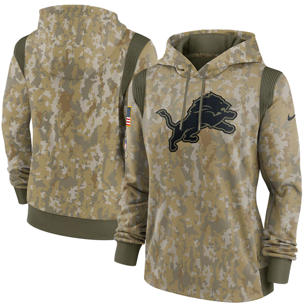Women's Indianapolis Colts 2021 Camo Salute To Service Therma Performance Pullover Hoodie(Run Small)